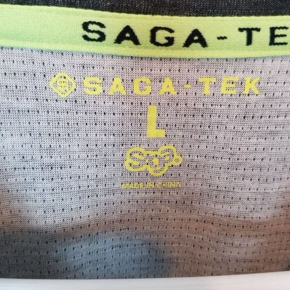 Saga Tek Mens L Black Solid Long Sleeves Henley Ne - Picture 6 of 8